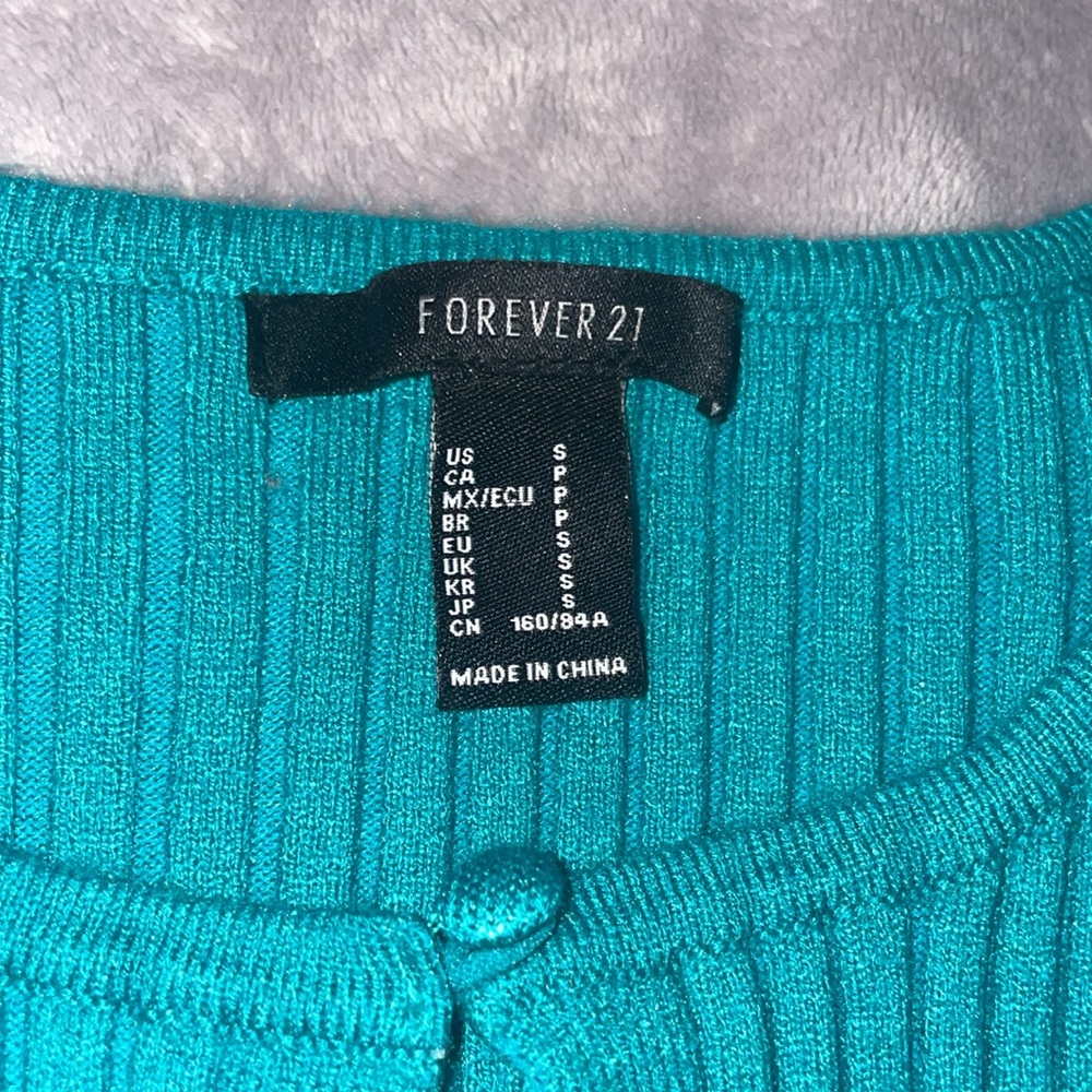 Turquoise Button Sweater - Picture 2 of 3